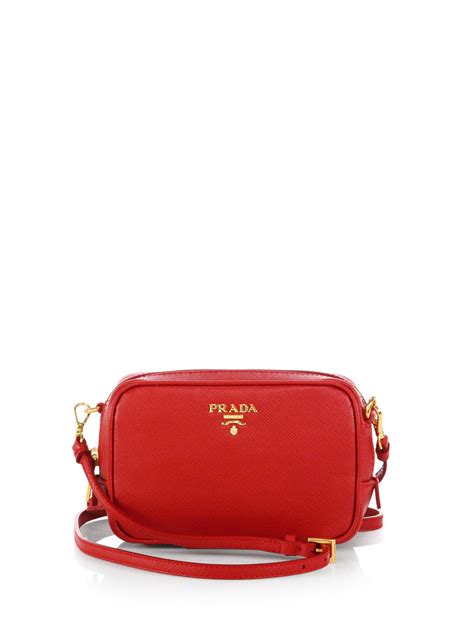 prada saffiano leather camera bag red|authentic prada saffiano bag.